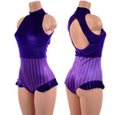 Backless Romper with Snapback Turtleneck and Hip Ruffles-1