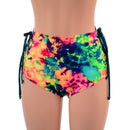 Acid Splash High Waist Siren Shorts with Ocean Sparkle Hip Laceups-3