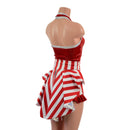 2PC Backless Bella Romper with V Neck and Hip Ruffles AND Mini Tux Back Belt Set-4