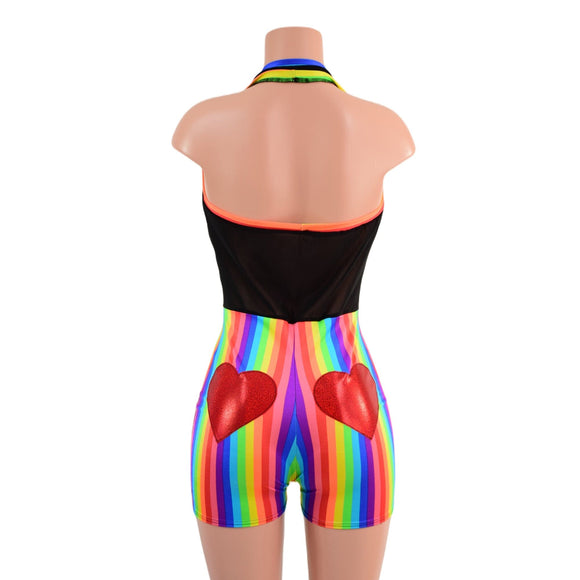 Backless Bella Romper with Applique Booty Hearts - Coquetry Clothing