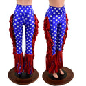 Patriotic Rodeo Shirt and Fringed Bootcut Macho Pants SET - 8