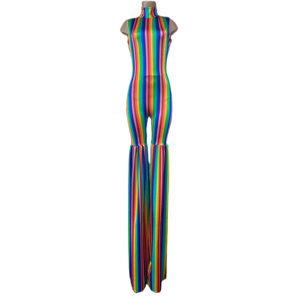 Rainbow Stripe Stilting Costume