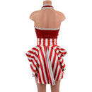 2PC Backless Bella Romper with V Neck and Hip Ruffles AND Mini Tux Back Belt Set-9