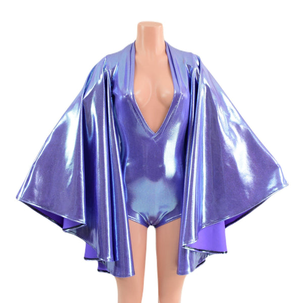 Plunging V Neck Lavender Ice Romper - 2