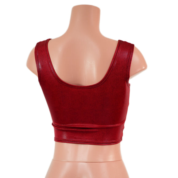 Coagulant Red Laceup Crop Tank