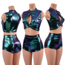 High Waist Pinup Shorts and Keyhole Top Set-1