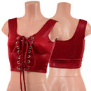 Coagulant Red Laceup Crop Tank-1