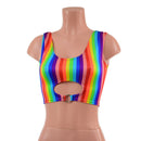 Rainbow Stripe High Or Low Reversible Cutout Oring Mini Crop-3