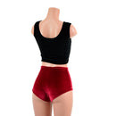 Black Velvet Laceup Crop Tank and Black Velvet High Waist Siren Shorts Set-4