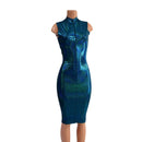 Ocean Sparkle Wiggle Dress with Front AND Back Zipper - Coquetry Clothing