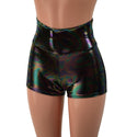 Oil Slick High Waist Shorts - 2