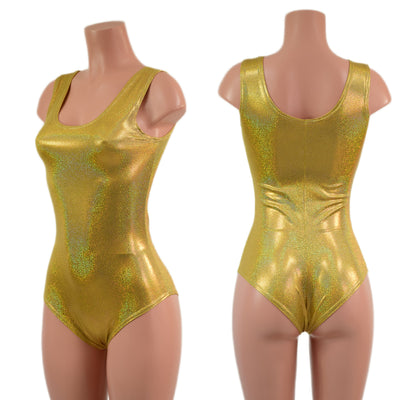 Gold Kaleidoscope Tank Style Romper with Siren Cut Leg