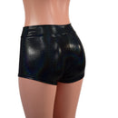 Midrise Shorts in Black Holographic-5