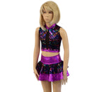 Kids 2PC Double Ruffle Skirt and Keyhole Top Set-2