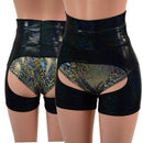 High Waist Short Chaps in Black Holographic (Shorts Sold Separately)-1