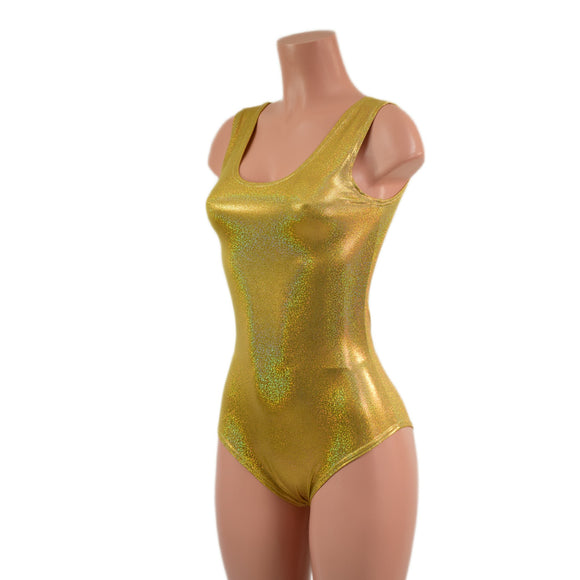 Gold Kaleidoscope Tank Style Romper with Siren Cut Leg