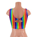 Rainbow Stripe High Or Low Reversible Cutout Oring Mini Crop-2