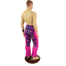 Rainbow Leopard Mens Bootcut Macho Pants with Gladiator Fringe-2