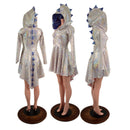 Long Sleeve Dragon Tail Hooded Skater Dress-7