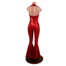 Dazzling Bell Bottom Catsuit with Showtime Collar and Backless Neckline-2