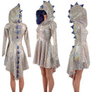 Long Sleeve Dragon Tail Hooded Skater Dress-1