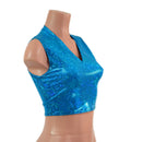 Turquoise Kaleidoscop V Neck Sleeveless Crop Top-4