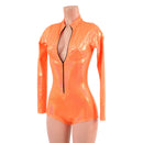 Neon Orange Sparkly Jewel Stella Romper with Long Sleeves & Boy Cut Leg-5