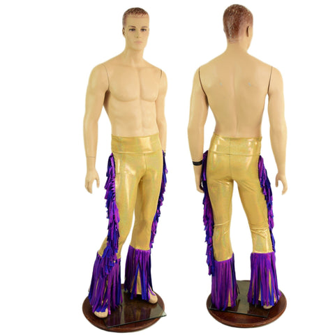 Mens Bootcut Macho Pants with Gladiator Fringe - Coquetry Clothing