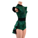Green Kaleidoscope Mini Tux Back Romper with Black Mystique Trim-6