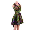 Poisonous Dragon Hooded Skater Dress with Dragon Tail Hemline-6