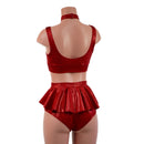 3PC Starlette Bralette, High Waist Ruffle Rump Siren Shorts, and 1" Snap Back Choker Set-5