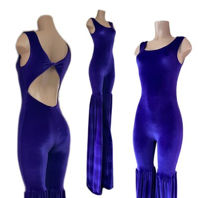 Purple Velvet Twist Back Stilting Costume