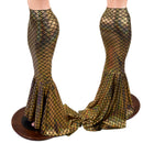 Gold Dragon Scale High Waist Mermaid Skirt with Puddle Train-1