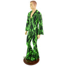 Mens Waterloo Catsuit in Neon Green Lightning-6