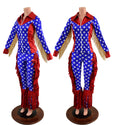 Patriotic Rodeo Shirt and Fringed Bootcut Macho Pants SET - 5