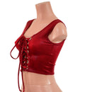Coagulant Red Laceup Crop Tank-2