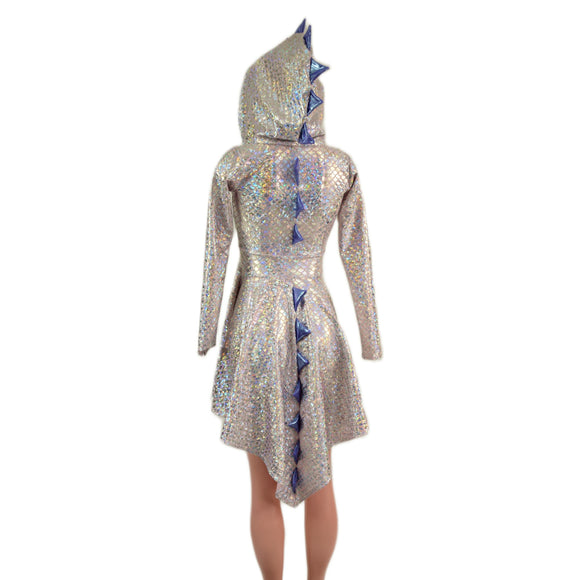 Long Sleeve Dragon Tail Hooded Skater Dress