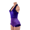 Backless Bella Romper with V Neck and Hip Ruffles-7