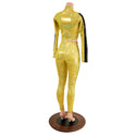 Gold and Black Zip Away Set (Leggings & Crop Top) - 3