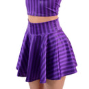 Nevermore Stripe Print Circle Cut Mini Skirt-1