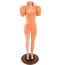 Asymmetrical One Legged Catsuit with Diana Collar, and Cuffed Victoria Sleeves-3