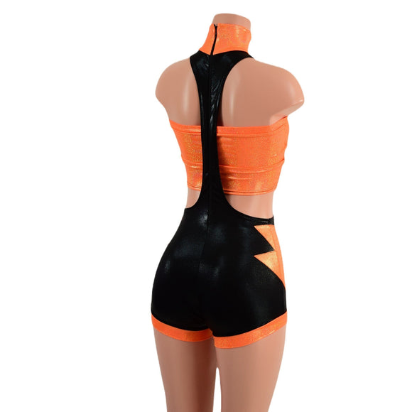 3PC UFO Suit with Bolt Applique and Mega Shoulder Bolero Set - Coquetry Clothing