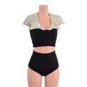 Zippered Crop Vest with Showtime Collar and Siren High Waist Shorts Set - 2