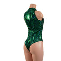 Green Kaleidoscope Brazilian Cut Romper with Crotch Snaps - 5