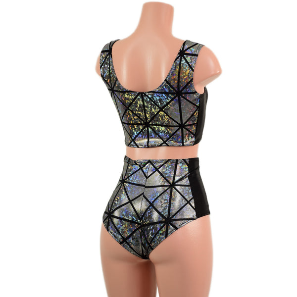 2PC Lace Up Side Panel Top & Siren Shorts Set - 5