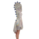 Long Sleeve Dragon Tail Hooded Skater Dress-4