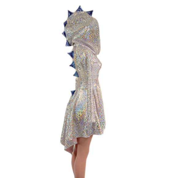 Long Sleeve Dragon Tail Hooded Skater Dress
