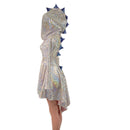 Long Sleeve Dragon Tail Hooded Skater Dress-3