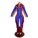 Patriotic Rodeo Shirt and Fringed Bootcut Macho Pants SET - 2