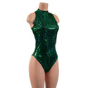 Green Kaleidoscope Brazilian Cut Romper with Crotch Snaps - 4